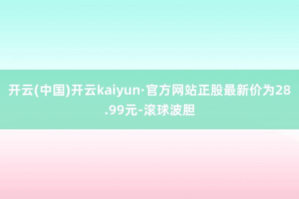 开云(中国)开云kaiyun·官方网站正股最新价为28.99元-滚球波胆