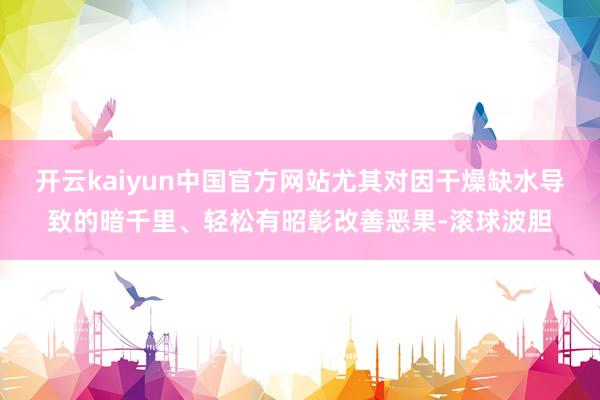 开云kaiyun中国官方网站尤其对因干燥缺水导致的暗千里、轻松有昭彰改善恶果-滚球波胆