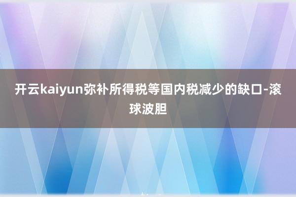开云kaiyun弥补所得税等国内税减少的缺口-滚球波胆