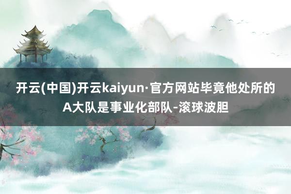 开云(中国)开云kaiyun·官方网站毕竟他处所的A大队是事业化部队-滚球波胆