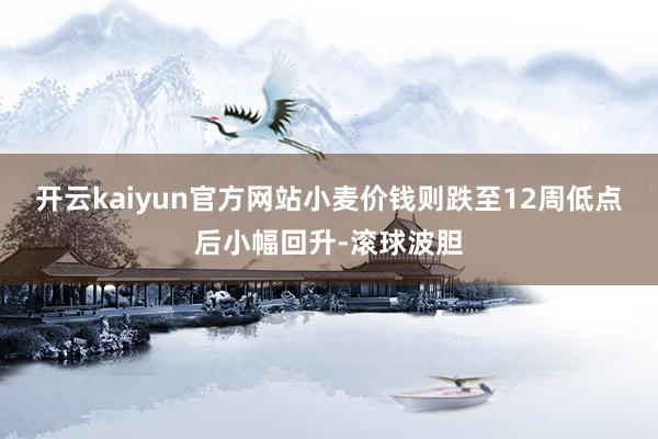 开云kaiyun官方网站小麦价钱则跌至12周低点后小幅回升-滚球波胆
