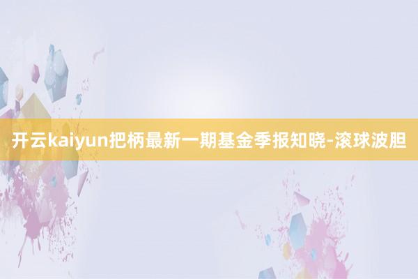 开云kaiyun把柄最新一期基金季报知晓-滚球波胆