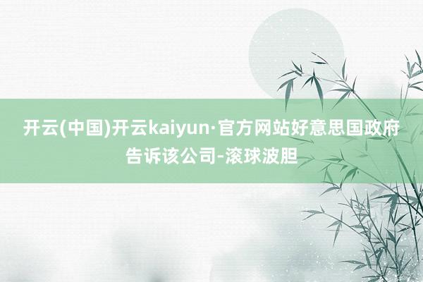 开云(中国)开云kaiyun·官方网站好意思国政府告诉该公司-滚球波胆