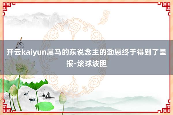 开云kaiyun属马的东说念主的勤恳终于得到了呈报-滚球波胆