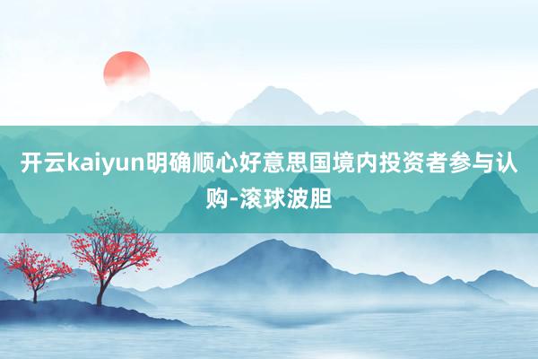 开云kaiyun明确顺心好意思国境内投资者参与认购-滚球波胆