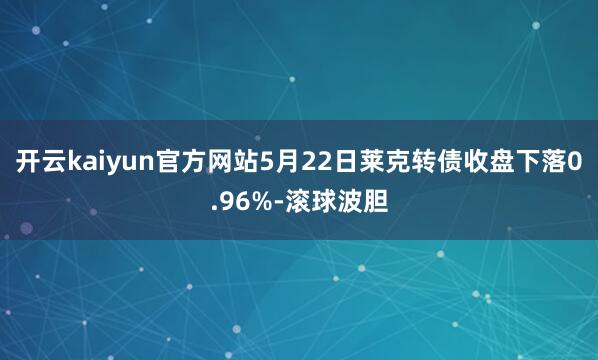 开云kaiyun官方网站5月22日莱克转债收盘下落0.96%-滚球波胆
