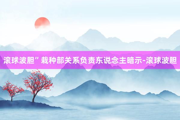 滚球波胆”栽种部关系负责东说念主暗示-滚球波胆