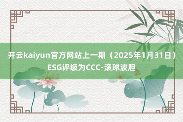开云kaiyun官方网站上一期（2025年1月31日）ESG评级为CCC-滚球波胆