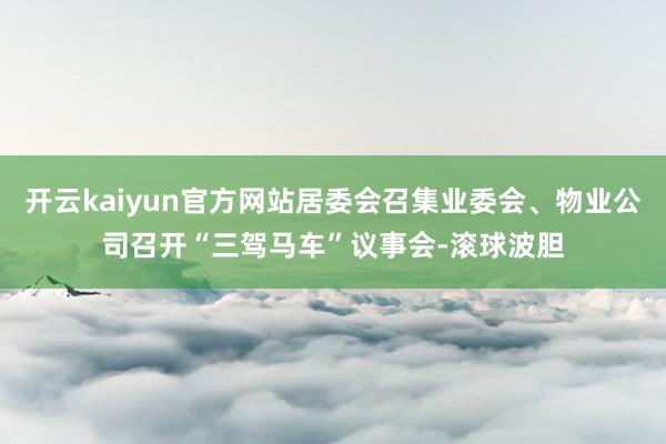 开云kaiyun官方网站居委会召集业委会、物业公司召开“三驾马车”议事会-滚球波胆