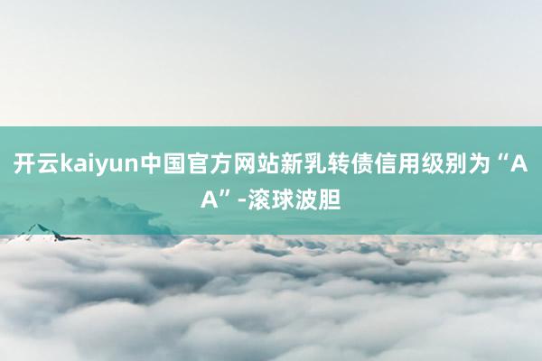 开云kaiyun中国官方网站新乳转债信用级别为“AA”-滚球波胆